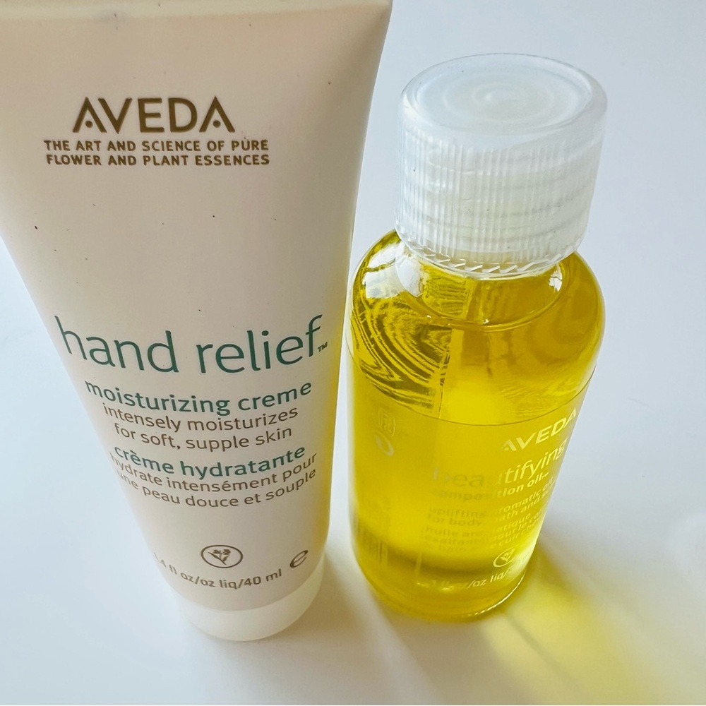 Aveda Hand Relief Creme and Beautifying Oil - White and Yellow